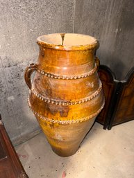 Antique French Semi-glazed Large Pot