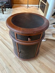 Leather And Wood Circle Bar
