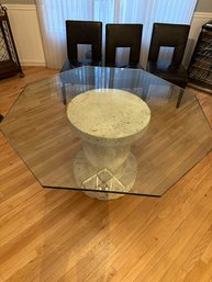 Solid Stone Table With Glass. Very High End!