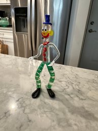 Rare Murano Glass Clown Blown Glass Figurine