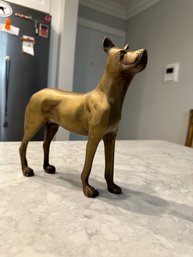 Vintage Dog Figurine Great Dane Cast Metal Brass