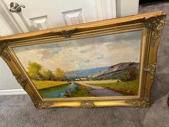 Pastoral Landscape Original Oil Painting Signed