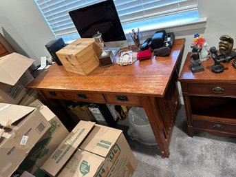 Three-Drawer Wood Mission Desk