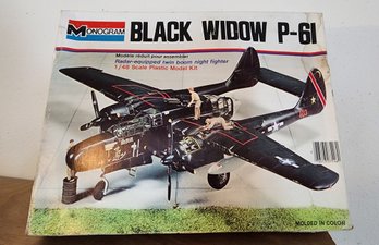 Vintage NEW Old Stock 1974 NORTHROP Black Widow P-61 Model Airplane