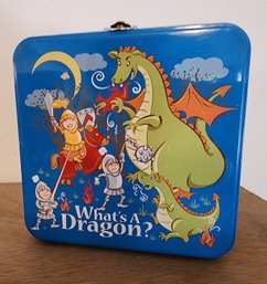 Vintage WHAT'S A DRAGON Children's Picnic Set Metal Lunchbox