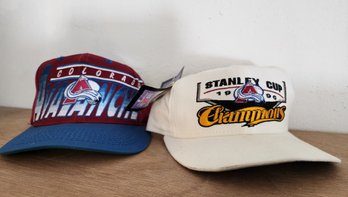 (2) Vintage Snapback NHL Colorado Avalanche Caps