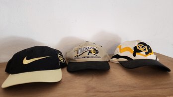 (3) Vintage Snapback University Of Colorado Buffaloes Caps