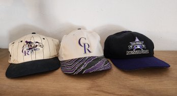 (3) Vintage Snapback COLORADO ROCKIES Baseball Caps