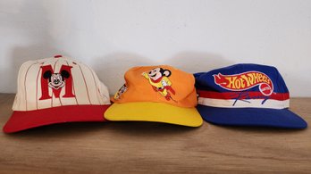 (3) Vintage Snapback Children's Themed Baseball Caps