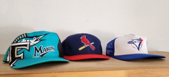 (3) Assorted Vintage MLB Baseball Caps
