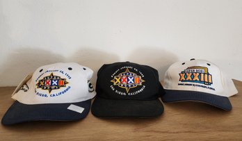 (3) Vintage NFL Super Bowl Sports Caps