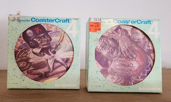 (2) Brand New Old Stock ROSHCO Coaster Craft Collectible Sports Coasters
