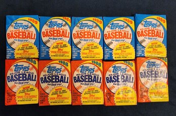 (10) Brand New Packs Of TOPPS 1989 And 1988 Baseball Cards