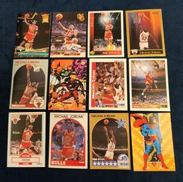 (12) Assorted Michael Jordan Basketball Trading Cards