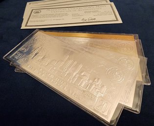 (4) $20 September 11th Gold And Silver Leaf Commemorative Coin Certificates