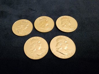 (5) 1963 Near Mint Grade 90 SILVER Half Dollar Coins