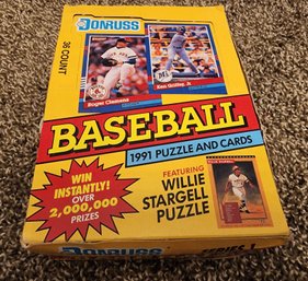 Vintage 1991 DONRUSS Baseball Box Set (Only 2 Packs Missing)