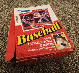 Vintage 1990 DONRUSS Baseball Trading Card Box Set (1 Pack Missing)