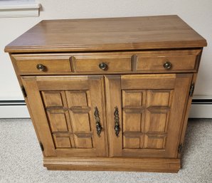 Vintage Wooden Storage Cabinet With Drawer