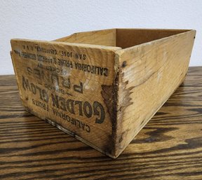 Vintage GOLDEN GLOW Wooden Storage Box