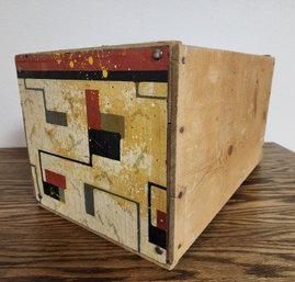 Vintage Wooden Graphic Storage Box