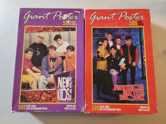 (2) Vintage NEW KIDS ON THE BLOCK Giant Poster Puzzles