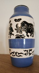 Ceramic Decorative Vase With Asian Inspired Imagery