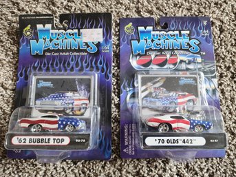 (2) Brand New MUSCLE MACHINES Collectible Metal Cars