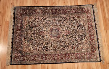 Vintage Woven Floor Rug With Tassel Edge Accent
