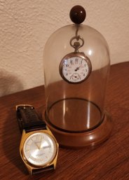 Vintage ARMITRON Quartz Watch With Vintage Pocket Watch