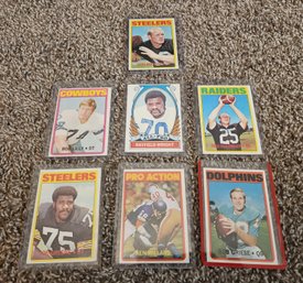 (7) Vintage NFL Trading Cards 1970's TOPPS