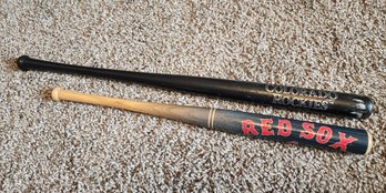(2) Souvenir Baseball Bats - Colorado Rockies And Boston Red Sox