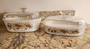 (2) Vintage CORNINGWARE Cookware Dishes With Lids
