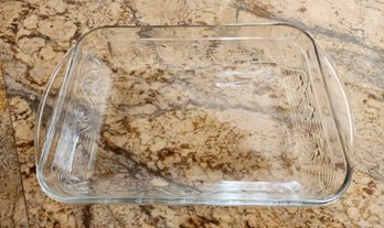 Vintage Glass Baking Dish With Beautiful Design Accents