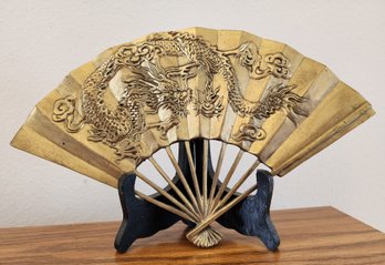 Vintage Brass Decorarive Asian Fan Decor