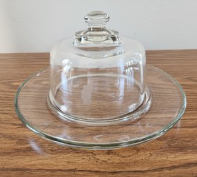 Vintage Art Glass Covered Serving Dish