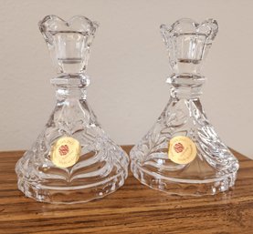 (2) Vintage Lead Crystal Decorative Candle Holders