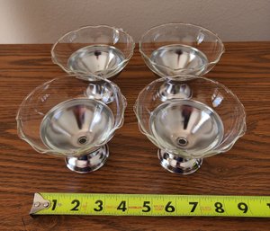 Vintage Set Of (4) Ice Cream Serving Dishes