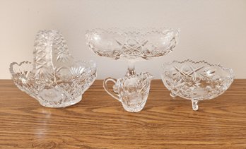 Nice Assortment Of (4) Cut Fine Art Glass Dishes