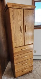 Vintage Swivel Base Wardrobe Storage Cabinet