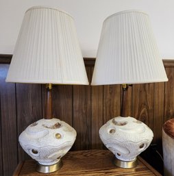 Vintage Pair Of (2) Mid Century Modern Table Lamps