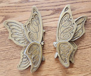 (2) Vintage Hanging Butterfly Sculptures By Universal Statuary