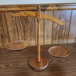 Vintage Decorative Wooden Weight Balance Scale