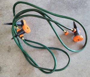 Garden Hose Accessory With (3) Spray Nozzle Sections