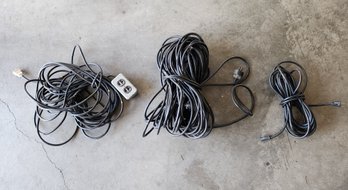 (3) Black Electrical Power Extension Cords