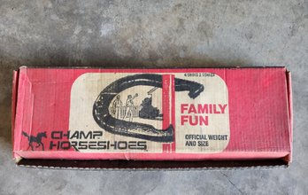 Vintage CHAMP Horseshoe Activity Set With Original Box