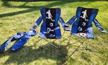 (2) Folding Leisure Chairs Aoccer Theme