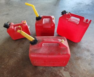 (4) RED Gas Containers