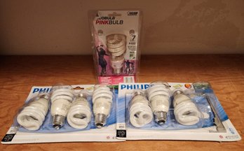 Assortment Of New In Package CFL Light Bulbs