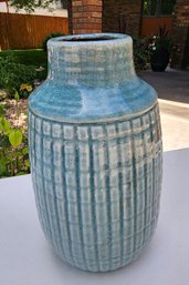Large Blue Ceramic Flower Vase Home Decor